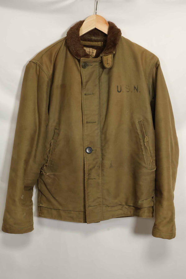เสื้อแจ็คเก็ต N-1 Deck ของกองทัพเรือสหรัฐฯ ยุค 1940-50 ขนาด 36 มือสอง