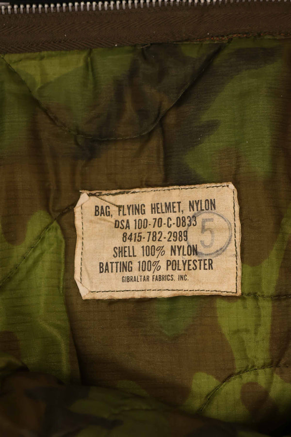 実物 1970年製 アメリカ軍 ヘルメットバッグ ERDL迷彩裏地 レア品 中古品