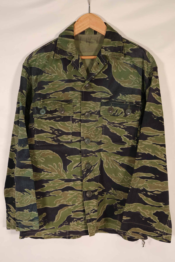実物 レイトウォーパターン タイガーストライプ シャツ ヘビーウェイト生地 中古品
