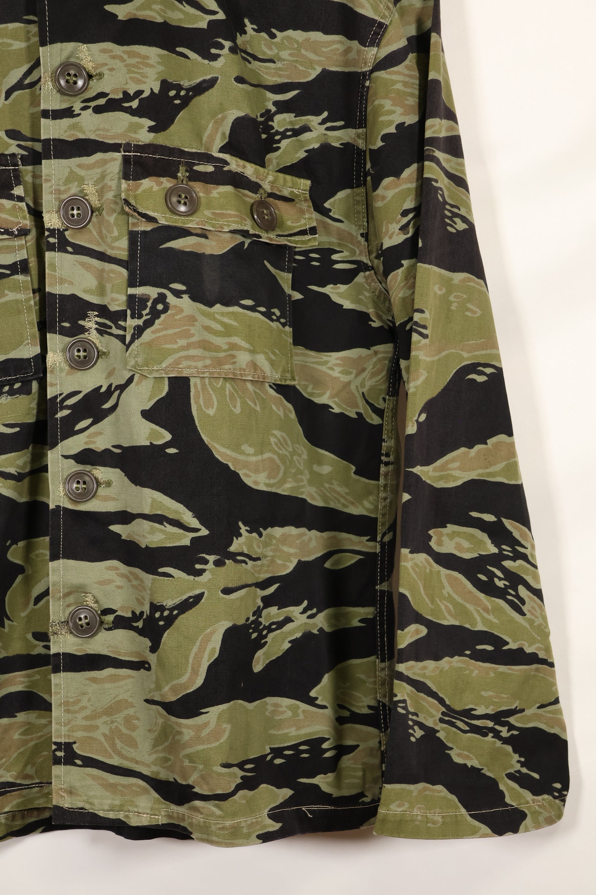 実物 レイトウォーパターン タイガーストライプ シャツ ヘビーウェイト生地 状態良い