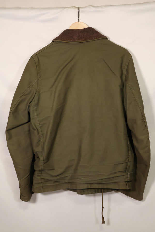 เสื้อแจ็คเก็ต N-1 Deck ของกองทัพเรือสหรัฐฯ ยุค 1950 ป้ายหายไป กระดุมหายไป มือสอง