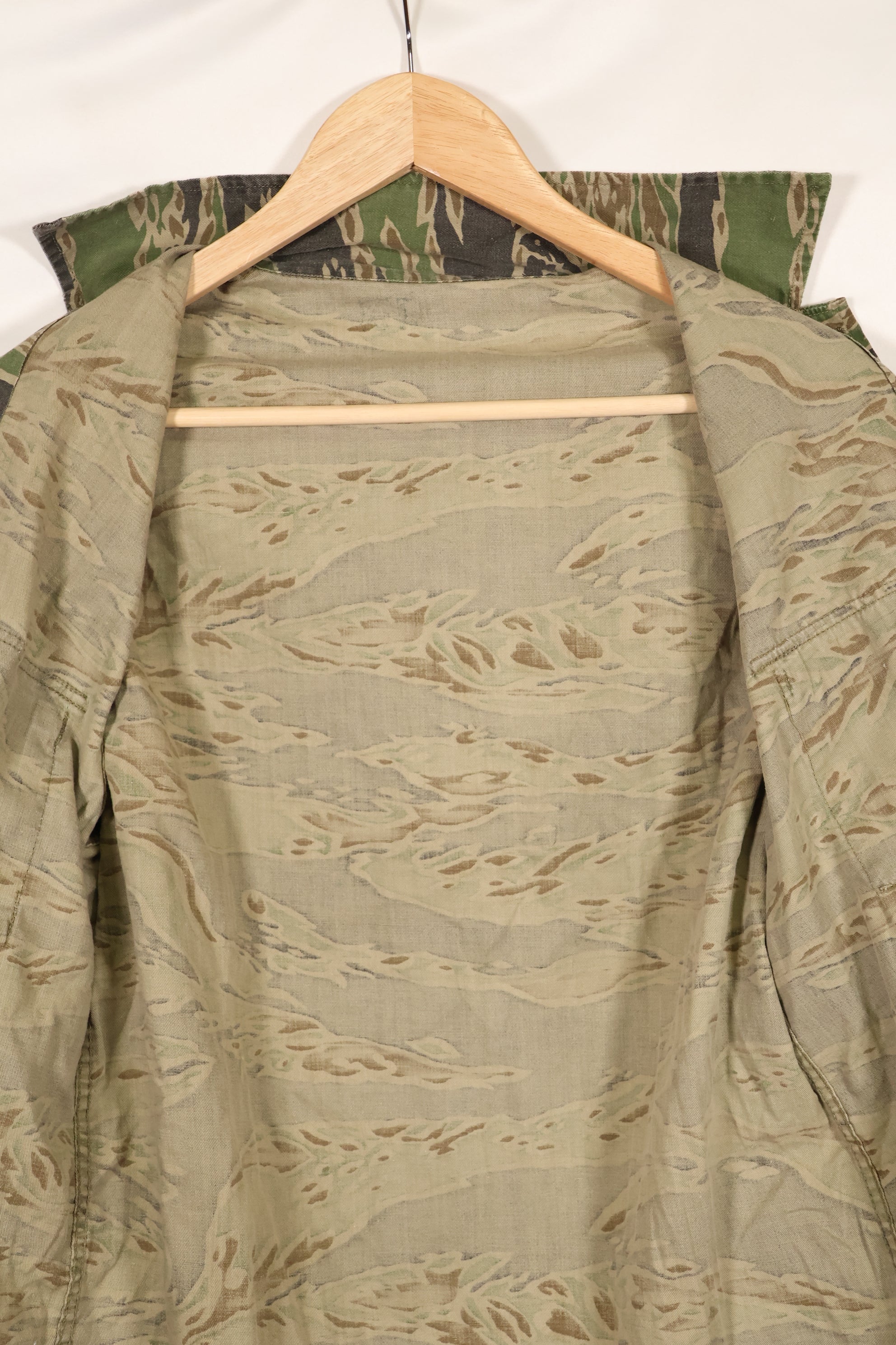 実物 レイトウォーパターン タイガーストライプ シャツ A-L 退色あり