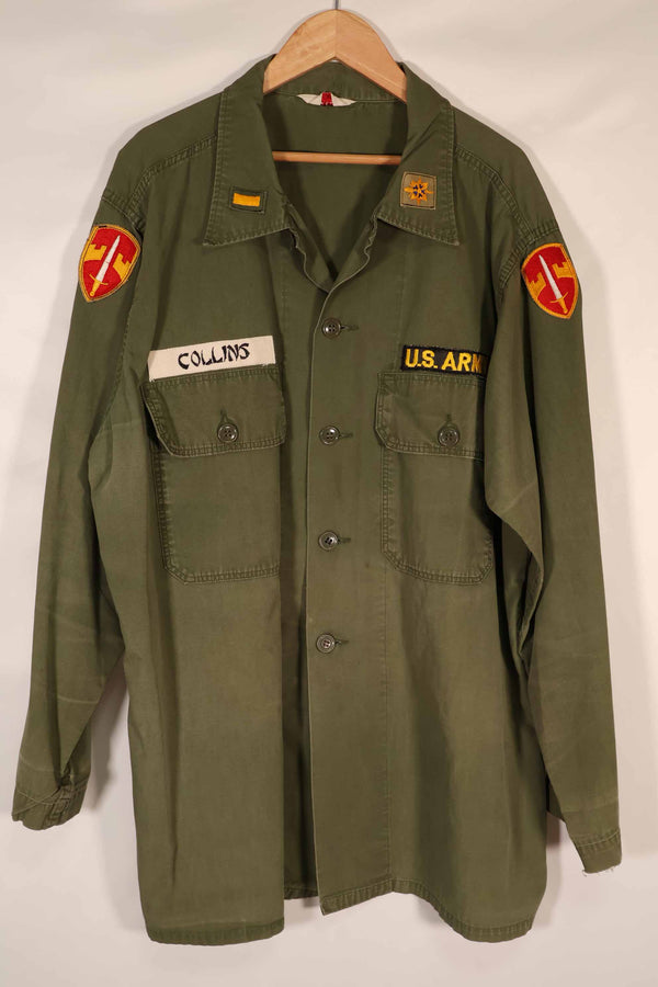 実物 ポップリン製 OG-107 ユーティリティシャツ 後付けMACVパッチ付き X-LARGE 中古品