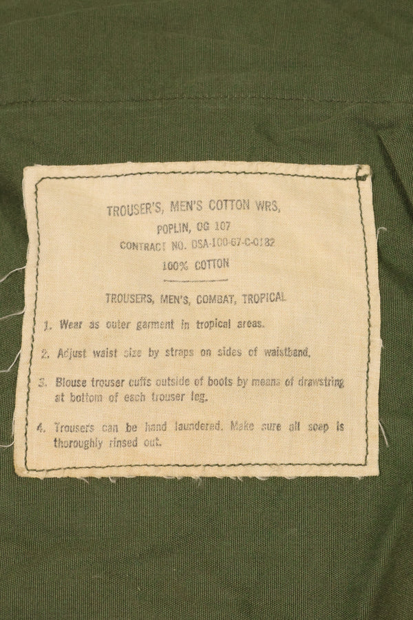 1967年契約 3rd Model ノンリップストップ ジャングルファティーグ パンツ L-L 中古品 B