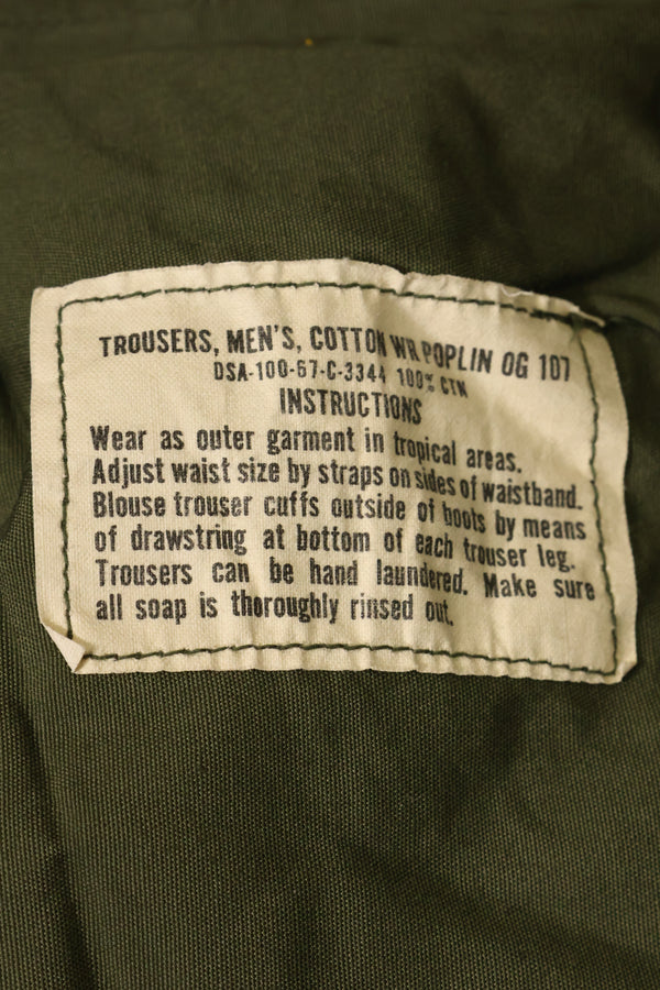 1967年契約 3rd Model ノンリップストップ ジャングルファティーグ パンツ L-L ほぼ未使用品