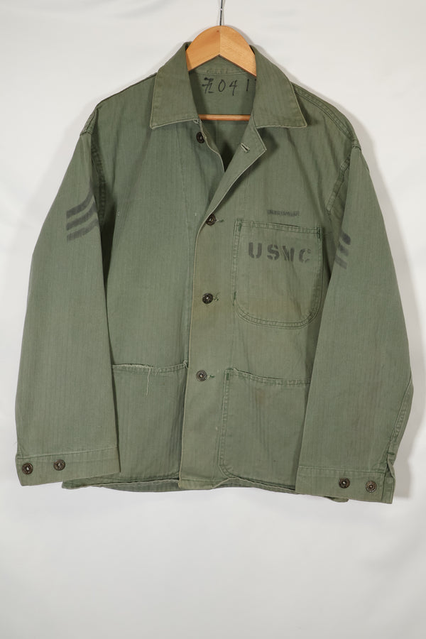 1940年代 アメリカ海兵隊 USMC P-41 HBT ユーティリティユニフォーム ジャケット 中古品 C