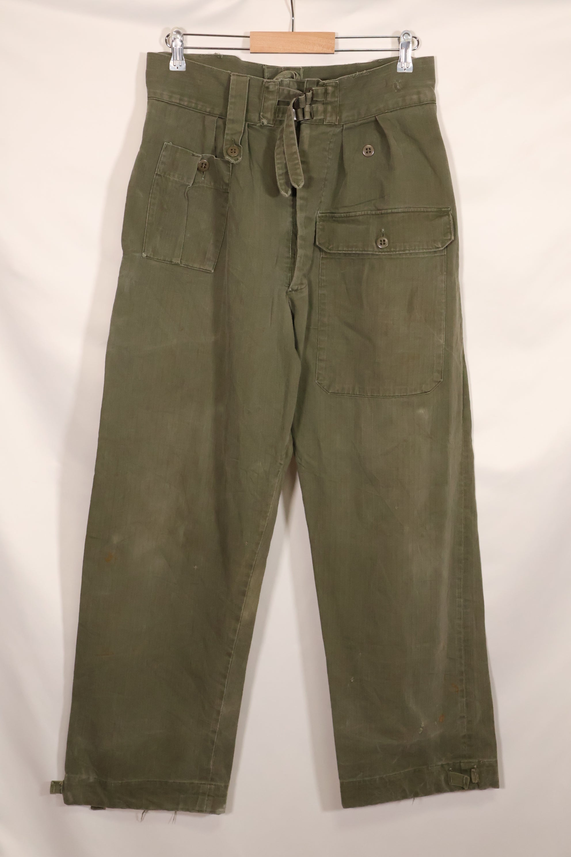 実物 1940年代 WWII アメリカ製 イギリス軍 HBT ジャングルトラウザーズ 中古品