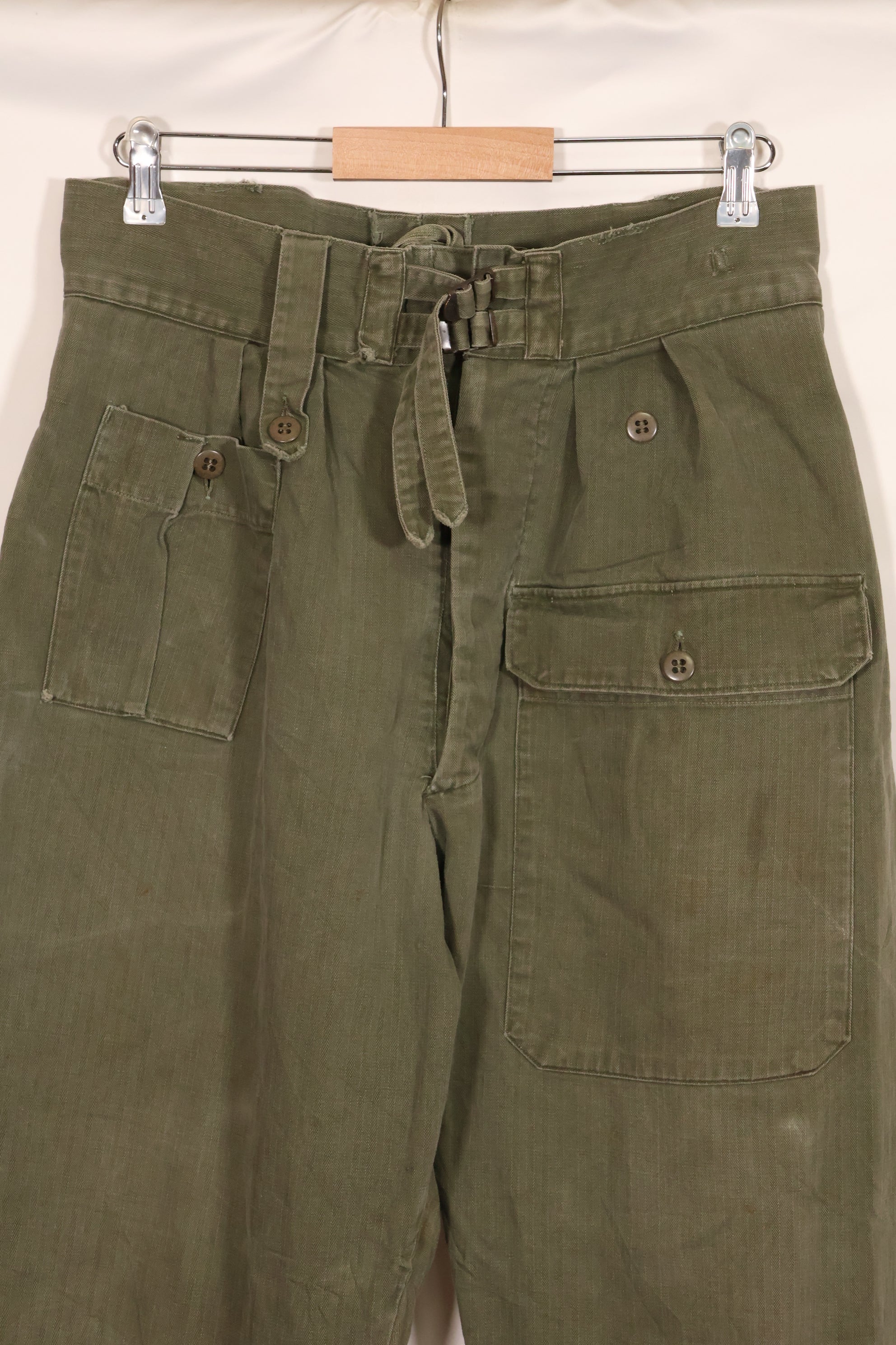 実物 1940年代 WWII アメリカ製 イギリス軍 HBT ジャングルトラウザーズ 中古品