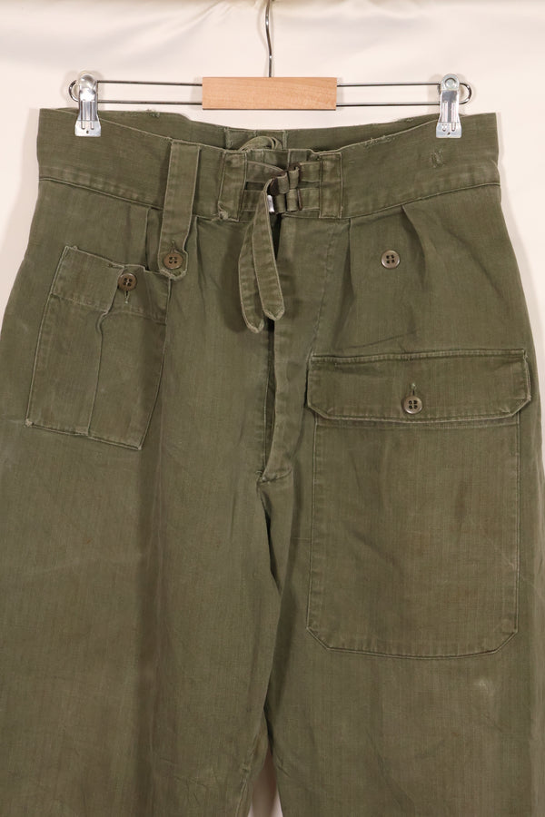 実物 1940年代 WWII アメリカ製 イギリス軍 HBT ジャングルトラウザーズ 中古品