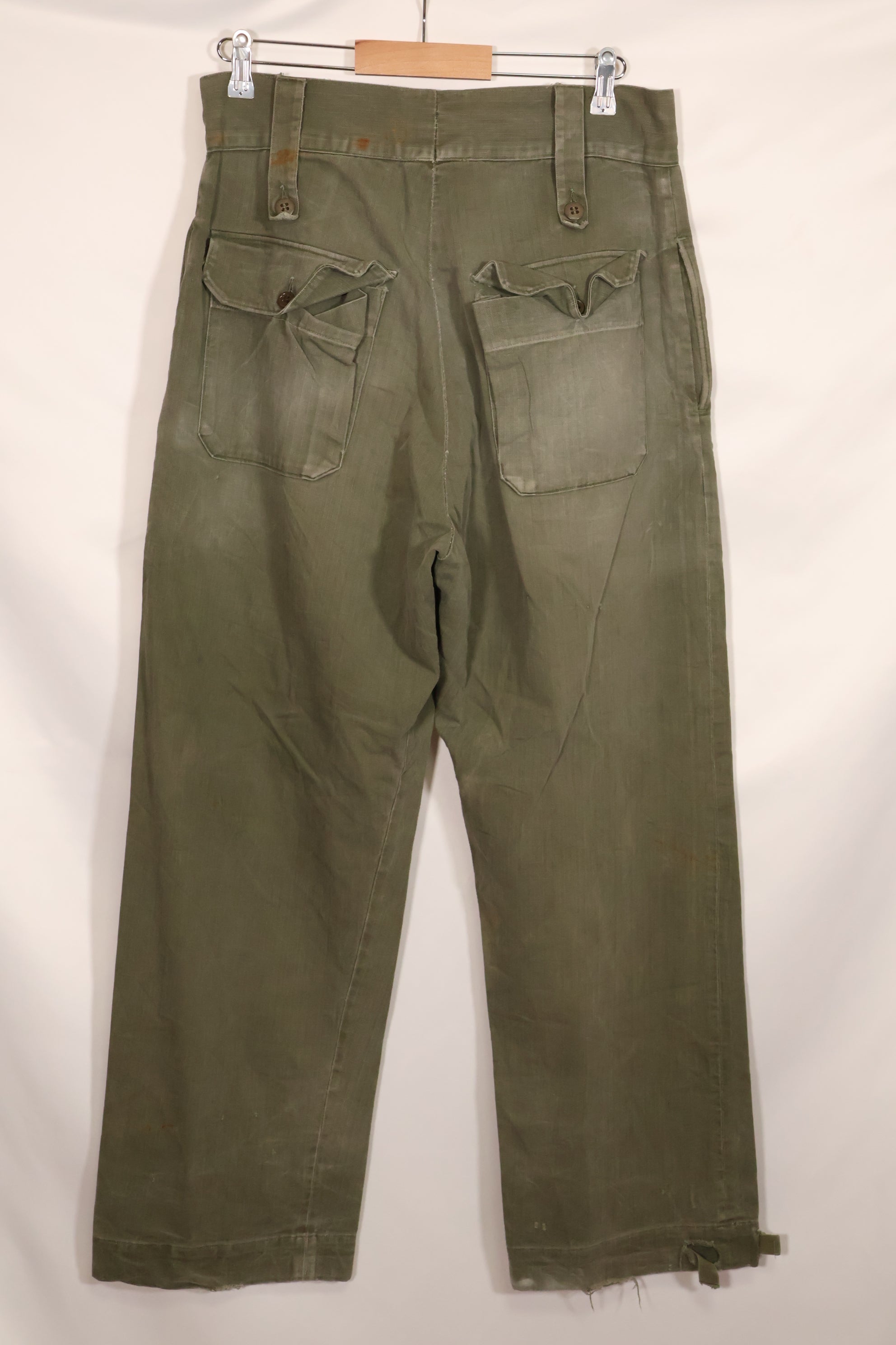 実物 1940年代 WWII アメリカ製 イギリス軍 HBT ジャングルトラウザーズ 中古品