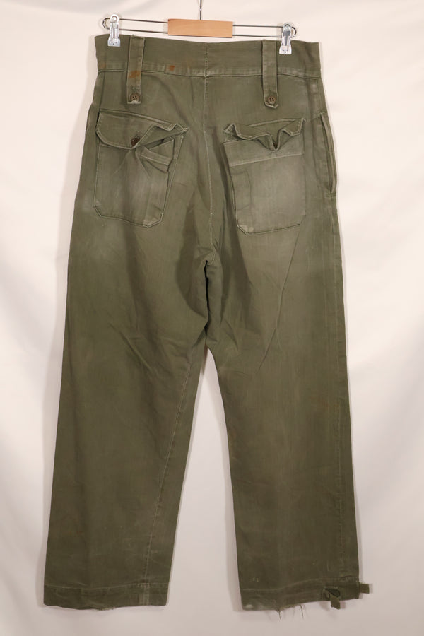 実物 1940年代 WWII アメリカ製 イギリス軍 HBT ジャングルトラウザーズ 中古品