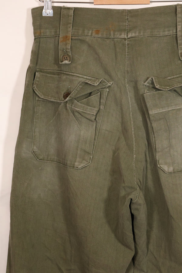 実物 1940年代 WWII アメリカ製 イギリス軍 HBT ジャングルトラウザーズ 中古品