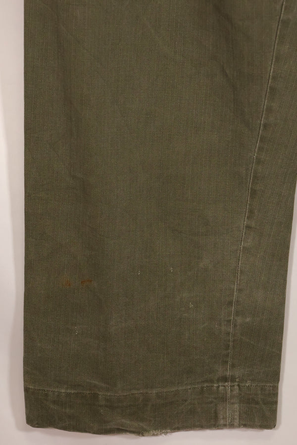 実物 1940年代 WWII アメリカ製 イギリス軍 HBT ジャングルトラウザーズ 中古品