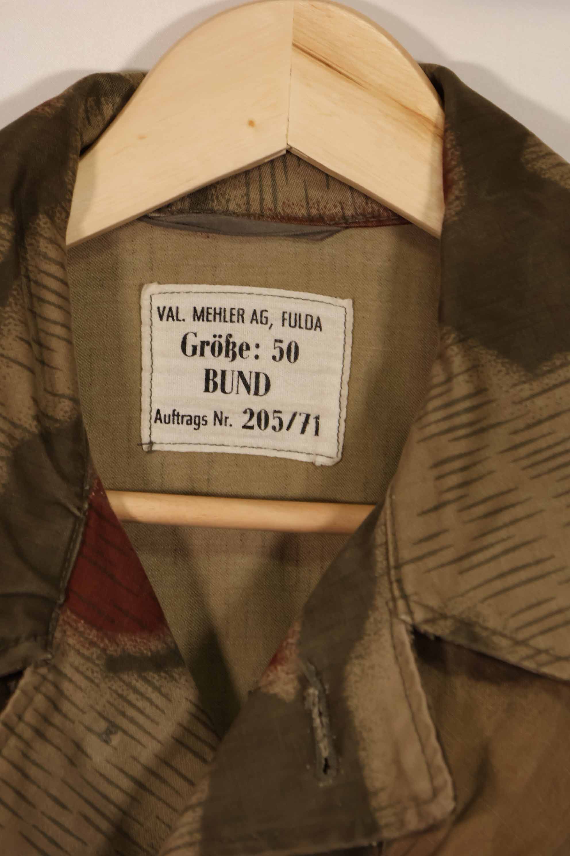 実物 1970年代 西ドイツ軍 国境警備隊 BGS ウォーター迷彩 ジャケット 中古品