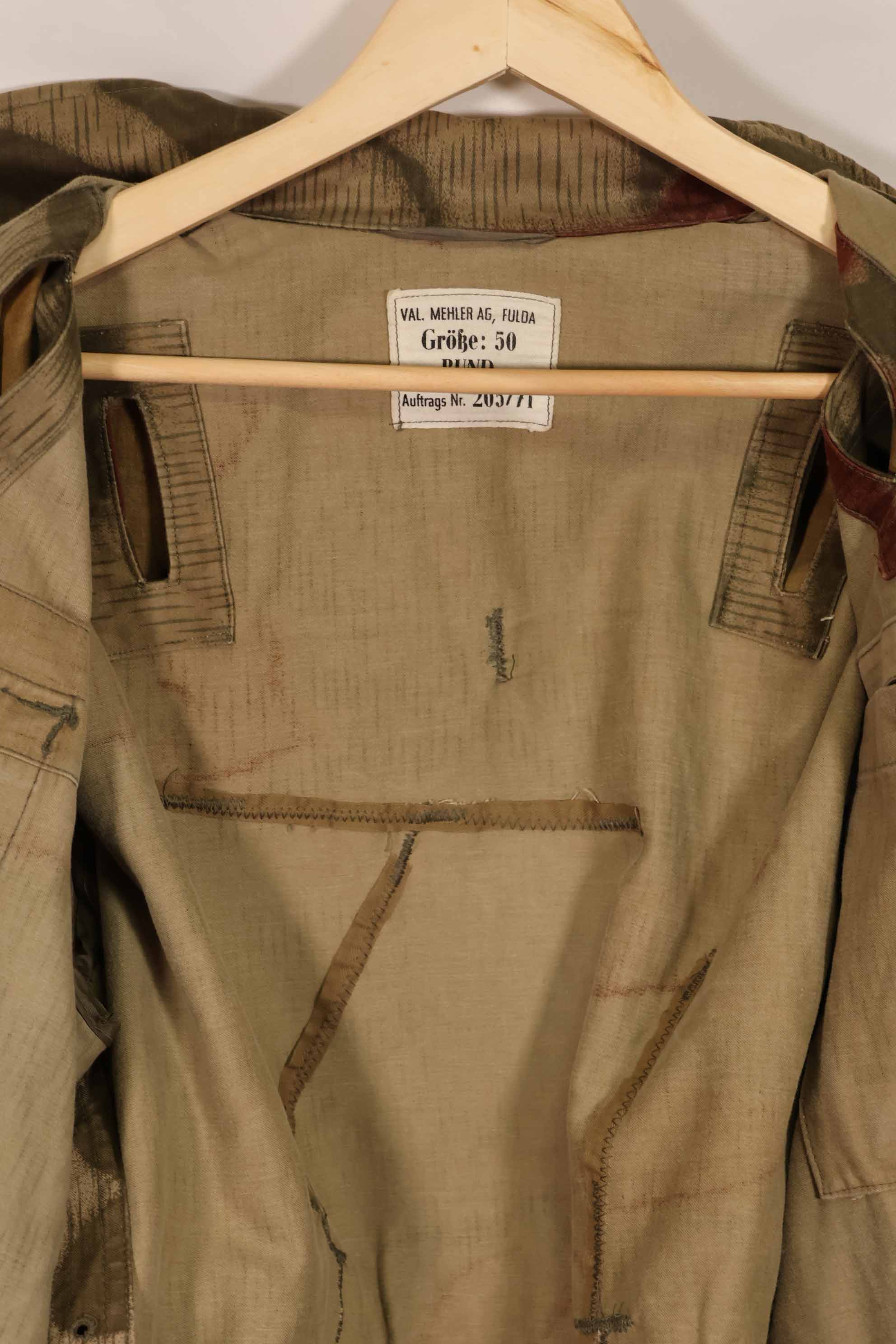 実物 1970年代 西ドイツ軍 国境警備隊 BGS ウォーター迷彩 ジャケット 中古品