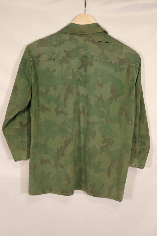 実物 1960年代 ARVN ローカルメイド迷彩 シャツ 摩耗あり 中古品