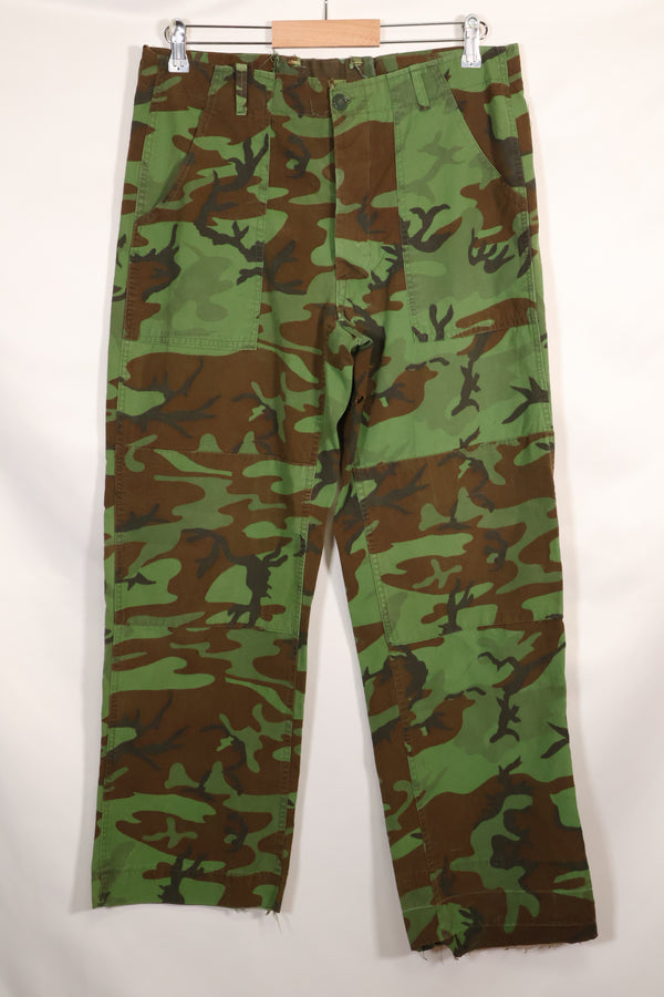 1960年代 ポップリン製 ARVN リーフ迷彩 パンツ サイズ大きめ 薄手生地 レア品 中古品