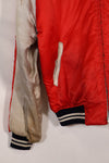 1970年代 日本製 Japan Jacket 中古品 スカジャン 赤白 当時の再現品 修繕あり