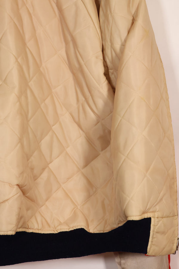 1970年代 日本製 Japan Jacket 中古品 スカジャン 赤白 当時の再現品 修繕あり