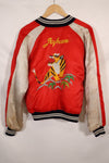 1970年代 日本製 Japan Jacket 中古品 スカジャン 赤白 当時の再現品 修繕あり