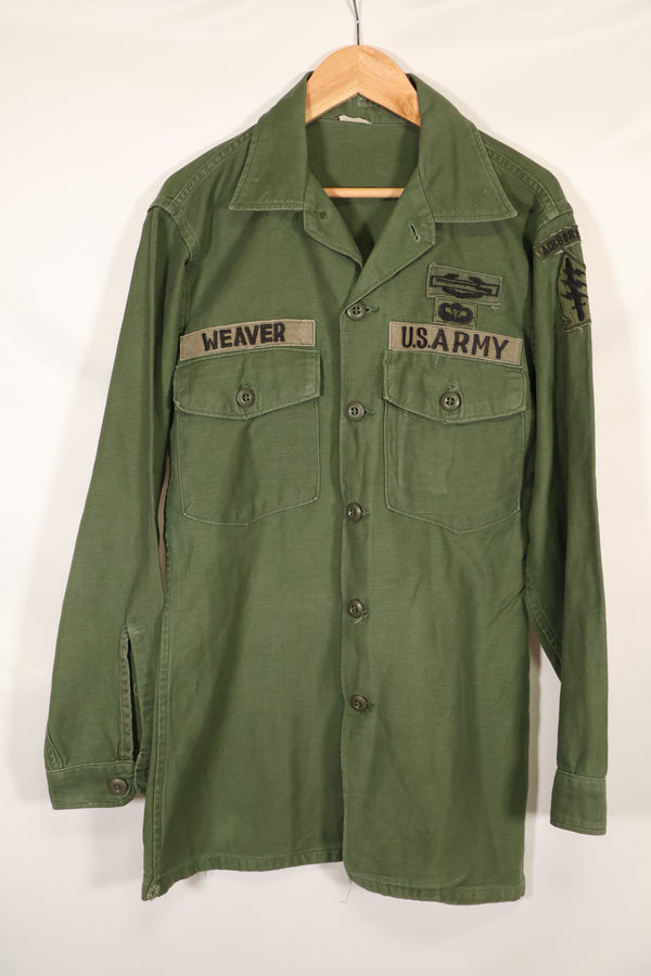 เสื้อเชิ้ต Green Beret OG-107 Utility ของแท้ ผลิตในโอกินาว่า ปี 1968 พร้อมป้าย SSI มือสอง