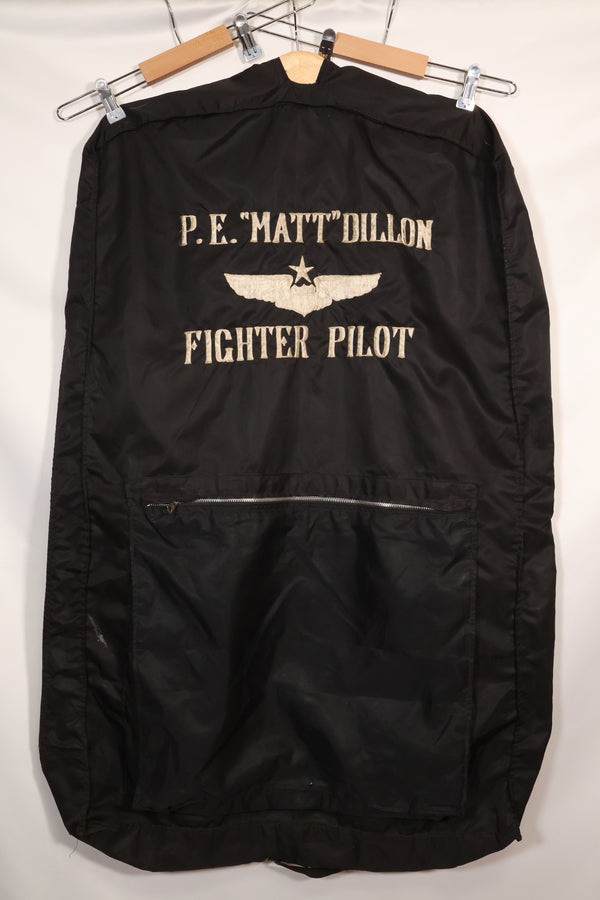 1960年代 個人調達品 戦闘機パイロット フライトジャケット&制服用 スーツバッグ 刺繍入 中古品