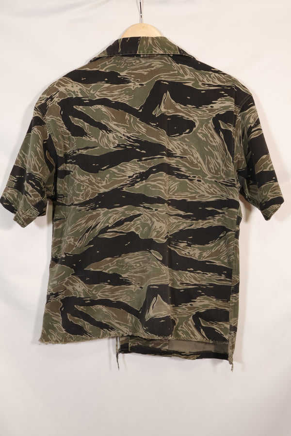 เสื้อเชิ้ตแขนสั้น US-L Silver Tiger Stripe รุ่น US Cut ของยุค 1960 ตัดเย็บตามสั่ง ขาด