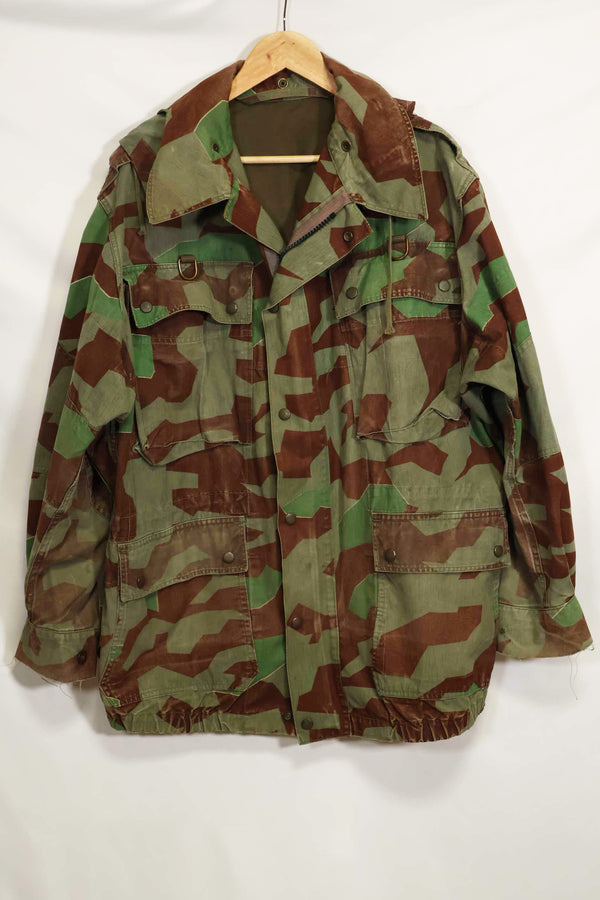 เสื้อแจ็คเก็ตทหารอากาศเยอรมันตะวันตกแท้จากยุค 1950 ลายแตก ซิปขาด โอเวอร์ไซส์ มือสอง