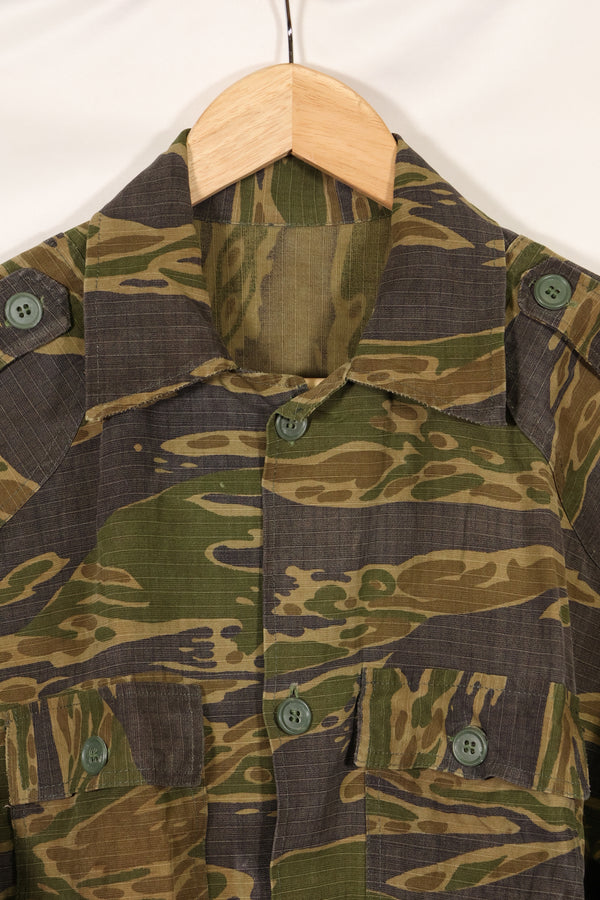1970年代 南ベトナム海兵隊 タイガーストライプ シャツ VNMC 後期 リップストップパターン 中古品