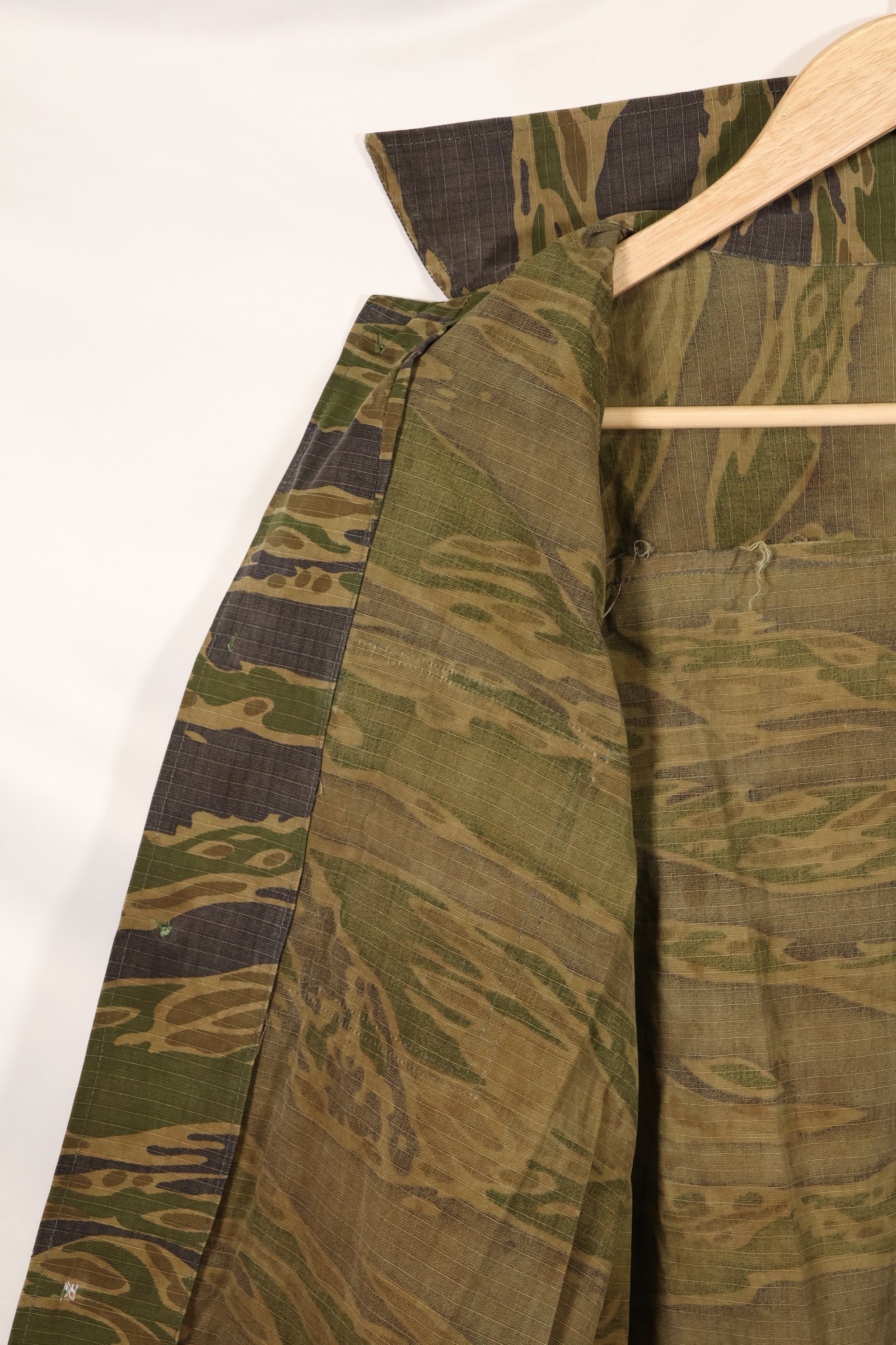 1970年代 南ベトナム海兵隊 タイガーストライプ シャツ VNMC 後期 リップストップパターン 中古品