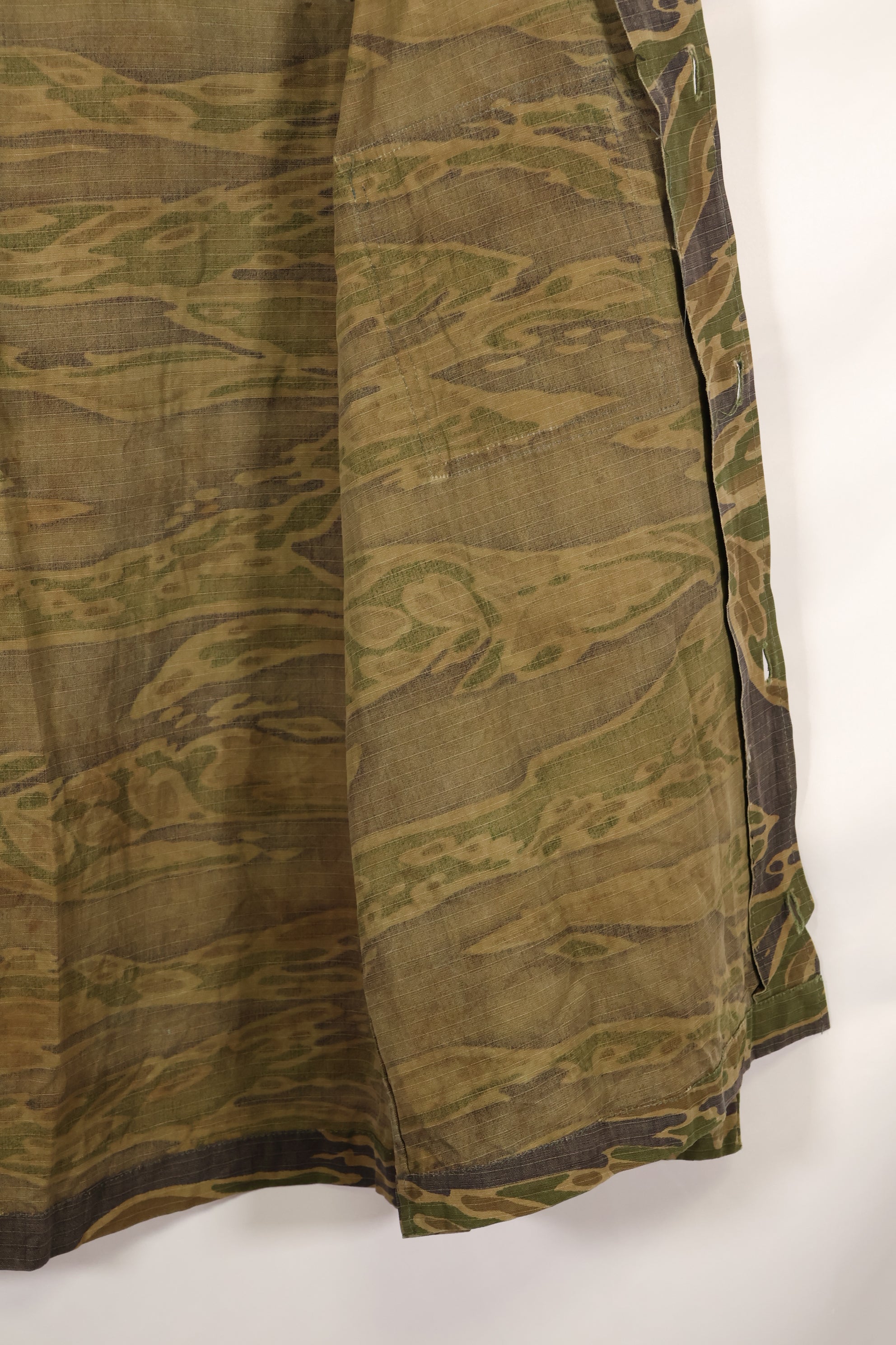 1970年代 南ベトナム海兵隊 タイガーストライプ シャツ VNMC 後期 リップストップパターン 中古品