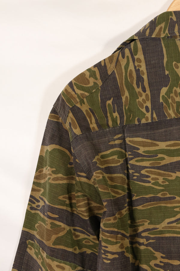 1970年代 南ベトナム海兵隊 タイガーストライプ シャツ VNMC 後期 リップストップパターン 中古品
