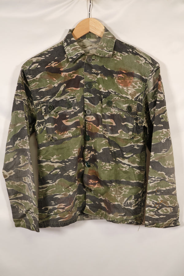 1960年代 タイガーストライプ シャツ CIDGパターン 退色あり 汚れあり 中古品