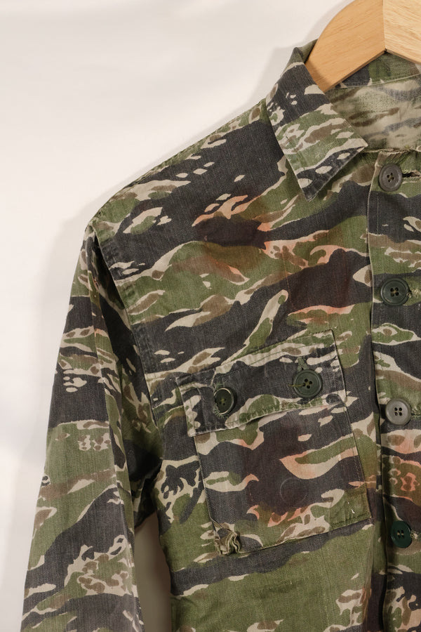 1960年代 タイガーストライプ シャツ CIDGパターン 退色あり 汚れあり 中古品