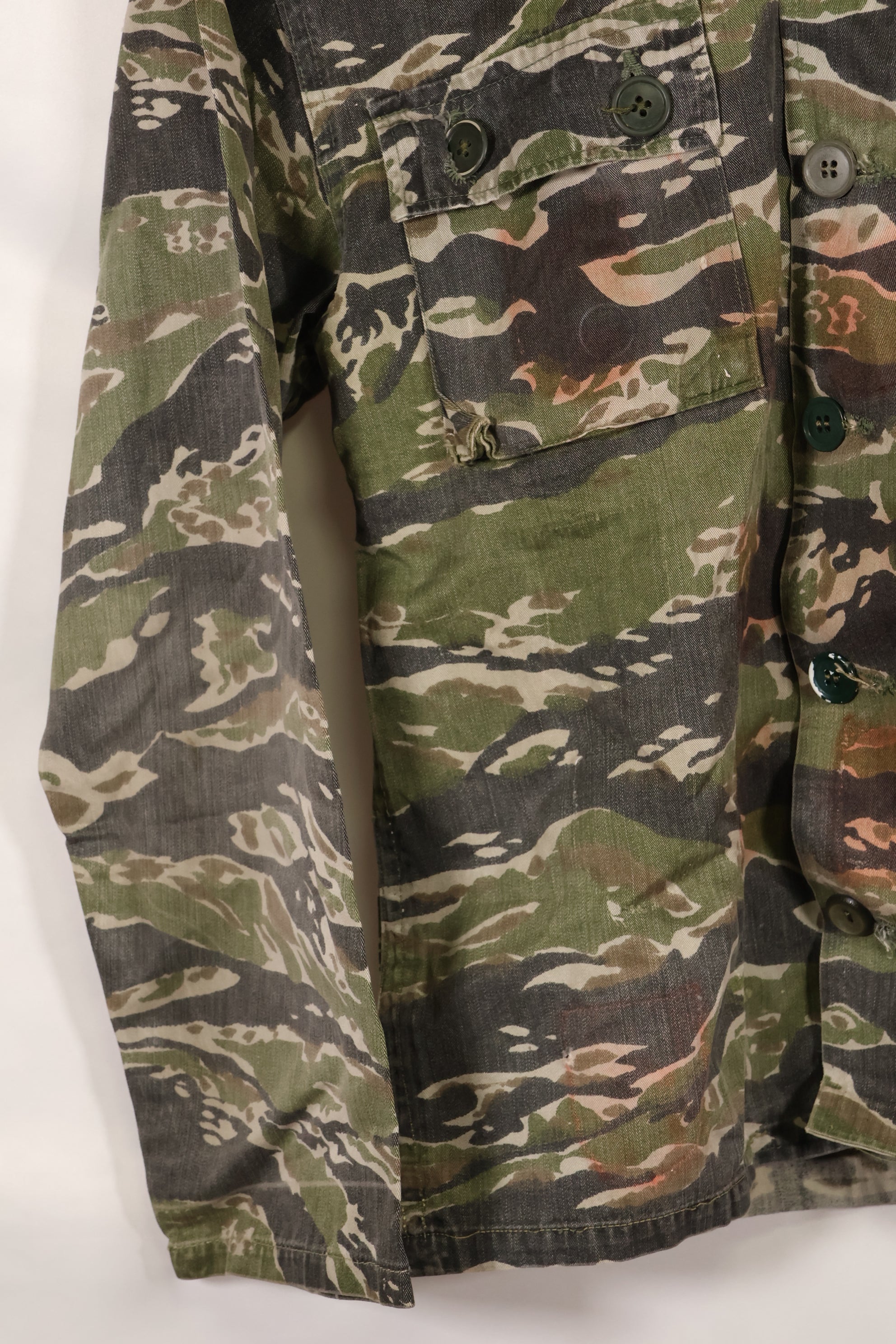 1960年代 タイガーストライプ シャツ CIDGパターン 退色あり 汚れあり 中古品