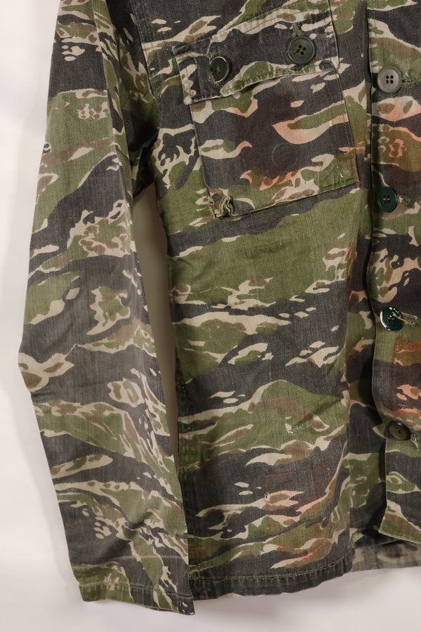 1960年代 タイガーストライプ シャツ CIDGパターン 退色あり 汚れあり 中古品