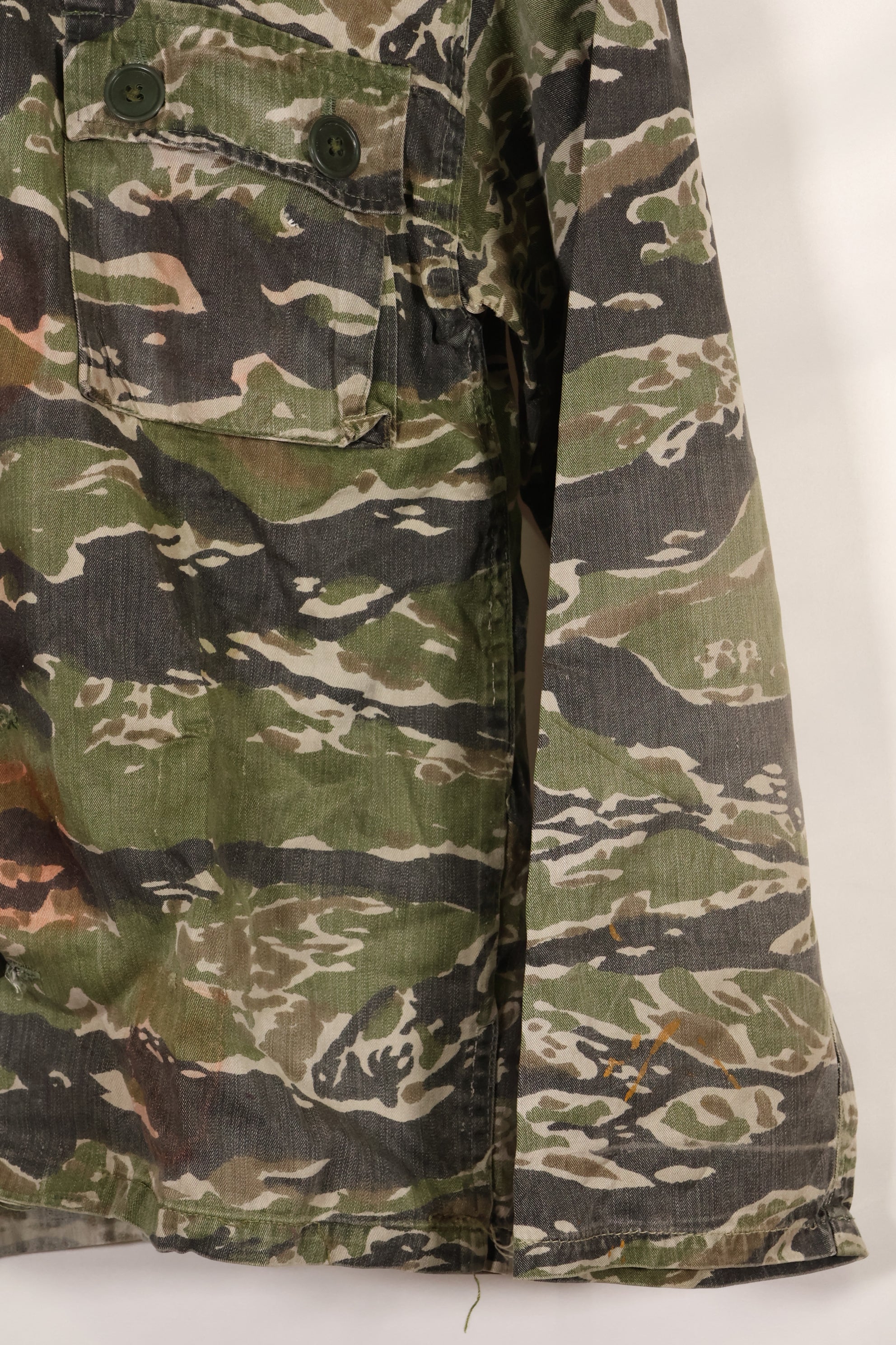 1960年代 タイガーストライプ シャツ CIDGパターン 退色あり 汚れあり 中古品