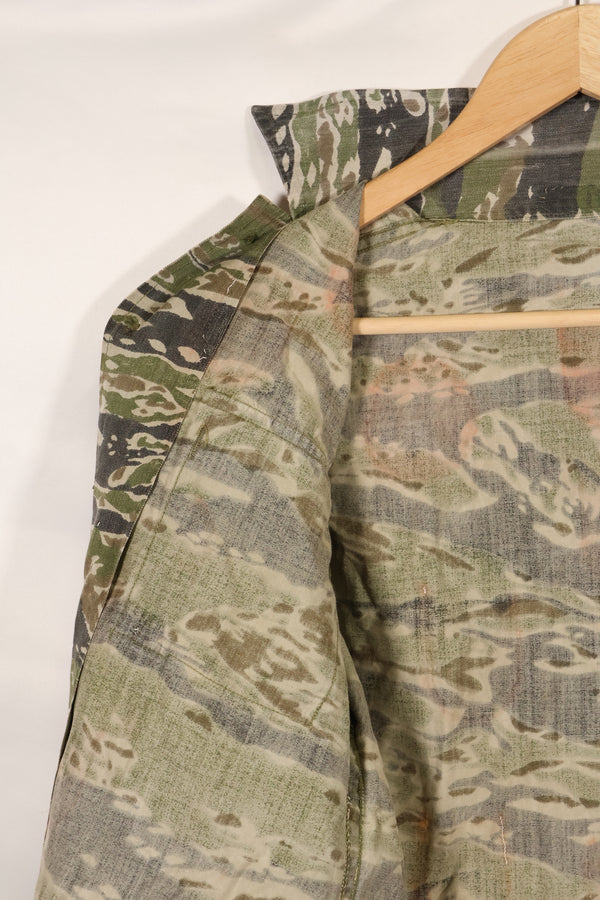 1960年代 タイガーストライプ シャツ CIDGパターン 退色あり 汚れあり 中古品