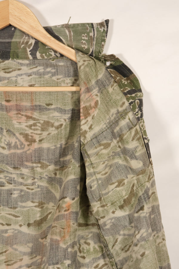 1960年代 タイガーストライプ シャツ CIDGパターン 退色あり 汚れあり 中古品