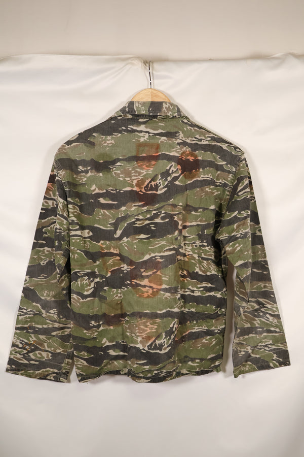 1960年代 タイガーストライプ シャツ CIDGパターン 退色あり 汚れあり 中古品