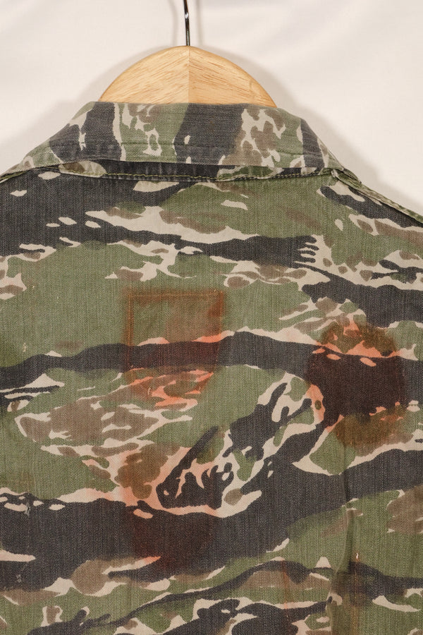 1960年代 タイガーストライプ シャツ CIDGパターン 退色あり 汚れあり 中古品