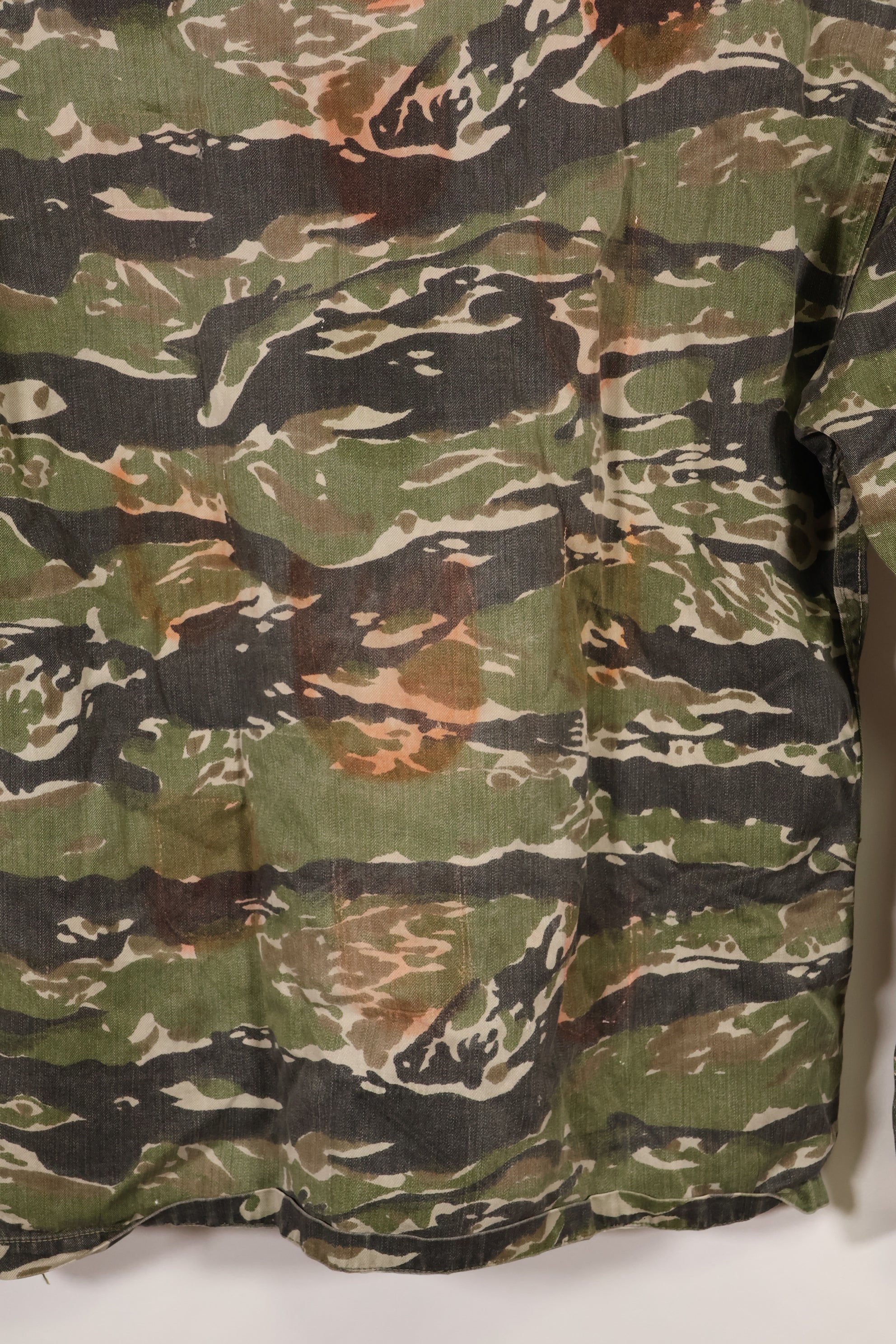 1960年代 タイガーストライプ シャツ CIDGパターン 退色あり 汚れあり 中古品