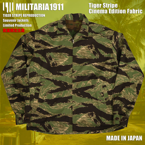 [ส่งสินค้าต้นเดือนกุมภาพันธ์ 2027] MILITARIA 1911 รุ่นใหม่ปี 2026   ผ้า Tiger Stripe Cinema Edition   แจ็กเก็ต Souvenir Jacket