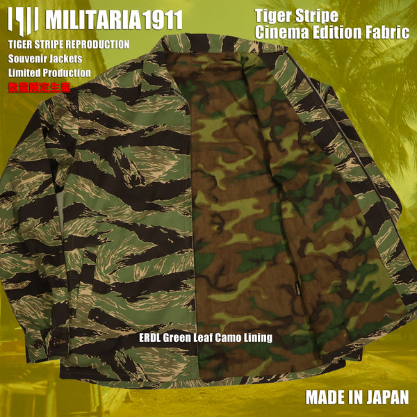 [ส่งสินค้าต้นเดือนกุมภาพันธ์ 2027] MILITARIA 1911 รุ่นใหม่ปี 2026   ผ้า Tiger Stripe Cinema Edition   แจ็กเก็ต Souvenir Jacket