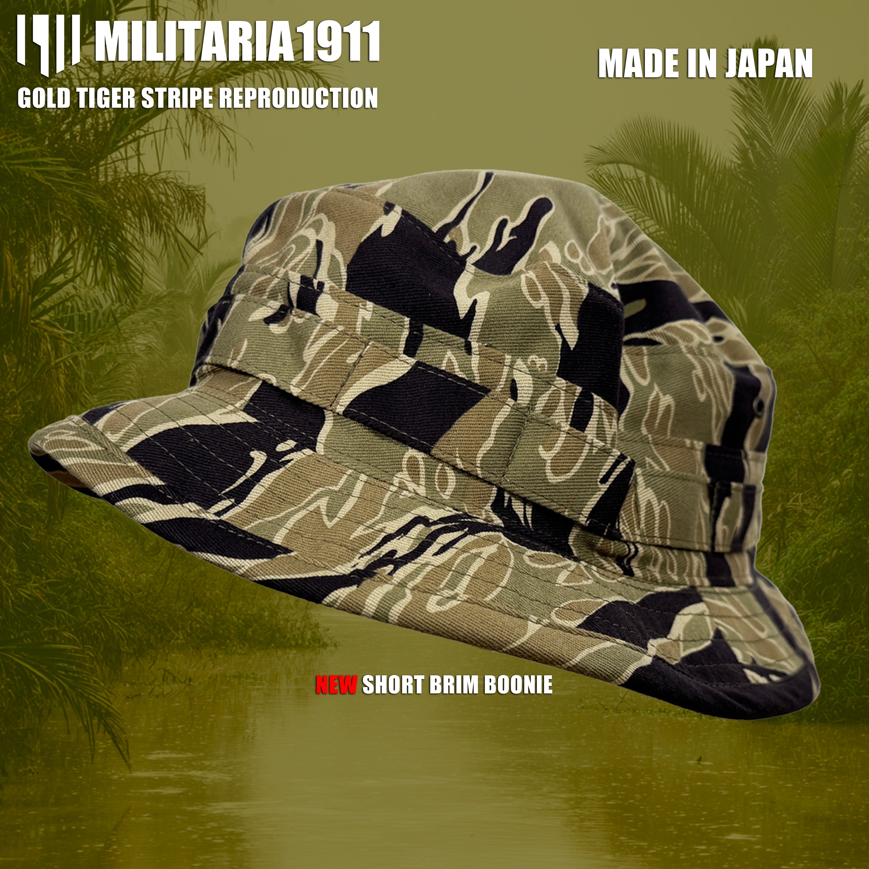 [Delivery: Mid-September 2026] 2026 New Release: MILITARIA 1911 Gold Tiger CISO Cut Short Brim Boonie Hat