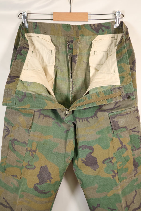 1970s สินค้าผลิตในท้องถิ่นโดยบุคคลทั่วไป ลายพราง ERDL ของกองทัพสหรัฐฯ แบบลอกเลียน กางเกงสแล็คทหาร มือสอง