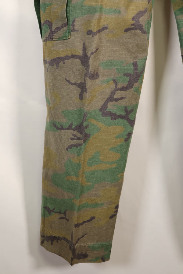 1970s สินค้าผลิตในท้องถิ่นโดยบุคคลทั่วไป ลายพราง ERDL ของกองทัพสหรัฐฯ แบบลอกเลียน กางเกงสแล็คทหาร มือสอง