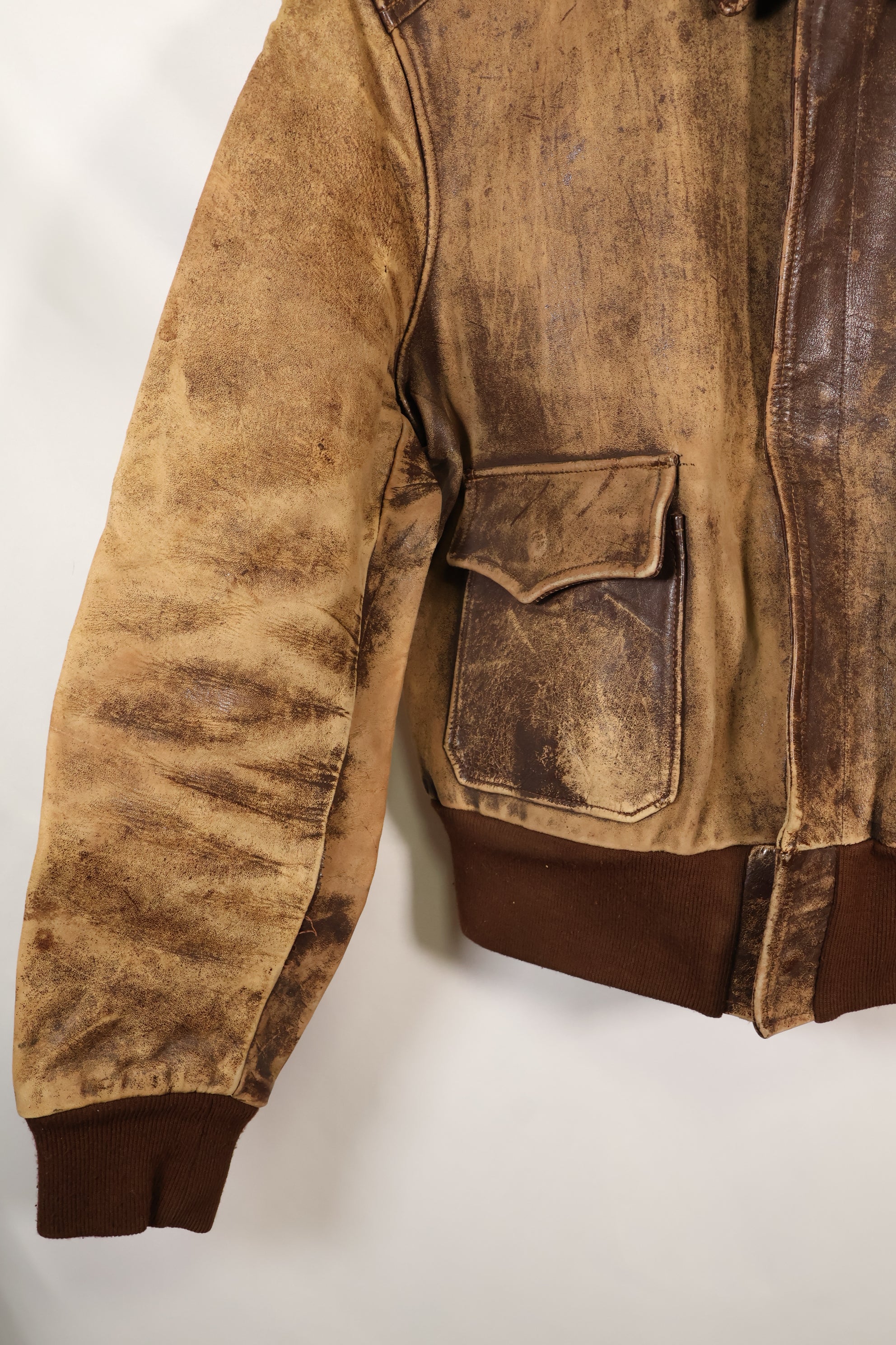 ช่วงปี 1940 ขนาด 46 ผู้ผลิตไม่ทราบ USAAF A-2 แจ็คเก็ตบิน สภาพตามที่ได้รับ สินค้ามือสอง