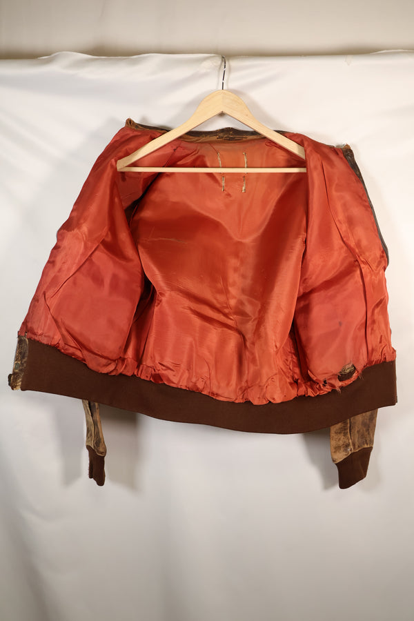 ช่วงปี 1940 ขนาด 46 ผู้ผลิตไม่ทราบ USAAF A-2 แจ็คเก็ตบิน สภาพตามที่ได้รับ สินค้ามือสอง