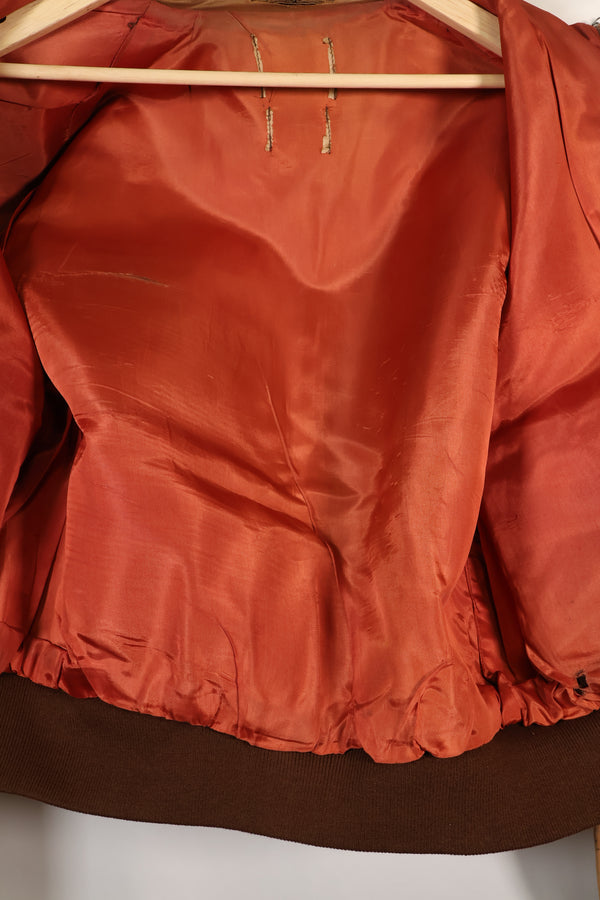 ช่วงปี 1940 ขนาด 46 ผู้ผลิตไม่ทราบ USAAF A-2 แจ็คเก็ตบิน สภาพตามที่ได้รับ สินค้ามือสอง